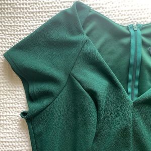 Only worn once! Green crepe ModCloth party dress